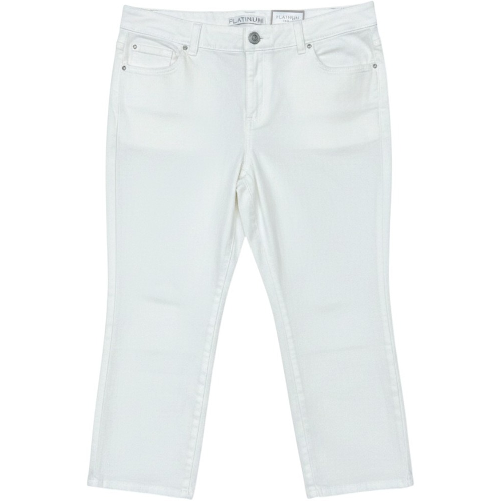 NWT Chicos Platinum White Crop Jeans Size 2 Womens Slimming‎ 
Denim Pants